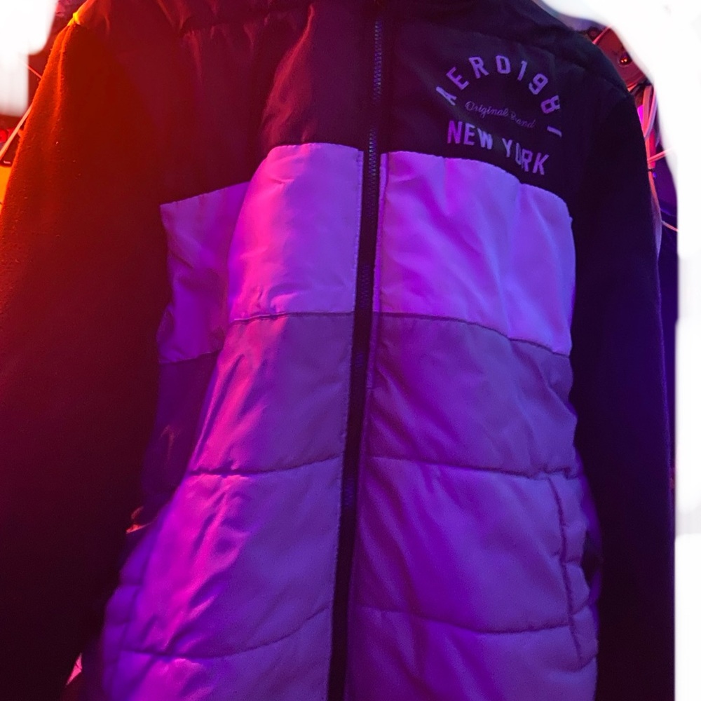 Aeropostale New York Puffer Jacket - Black and Pink
